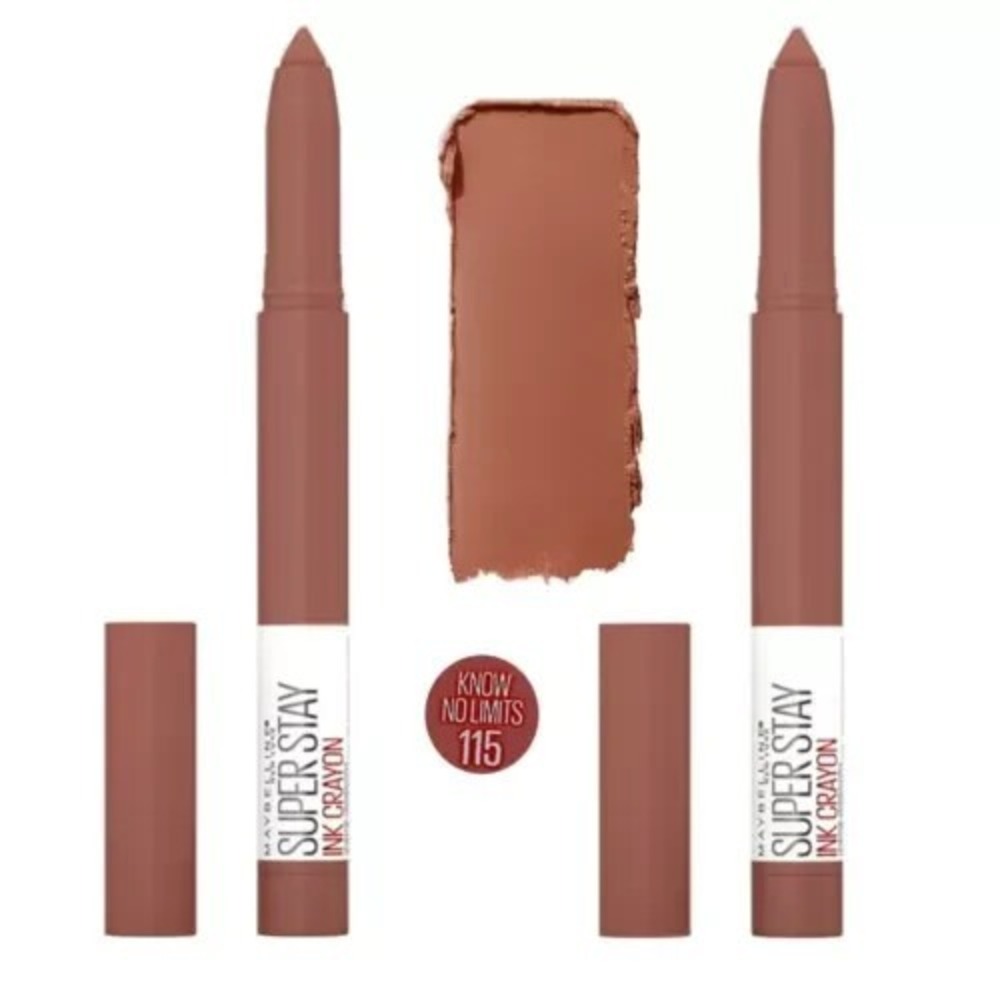 LOT OF 2 Maybelline Super Stay Ink‎ Crayon Lipstick #115 Know No Limits